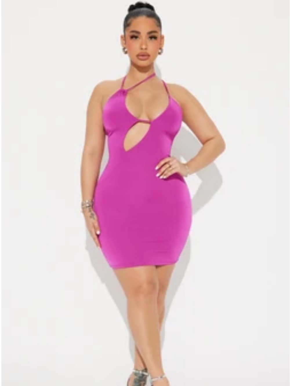 Fashion Nova Sexy Hot Pink/Fuschia Strappy Cutout Bodycon Mini Dress